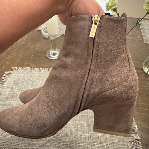 Jimmy Choo Taupe Mink Suede Boots - Picture 2 of 13